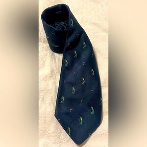 Sir Johnny Top Collection Golfer 100% Silk Made in Italy Tie- 61 in EXTRA LONG
